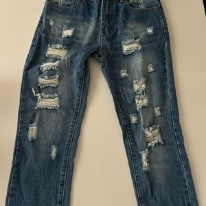 Popular Basics Distressed Blue Skinny Jeans